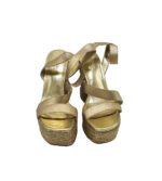 Sandale dama Asos, 38, imitatie de piele, material textil, auriu - imagine 3