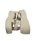 Sandale dama 37, imitatie de piele, alb - imagine 4