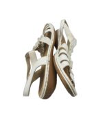Sandale dama Rieker, 41, imitatie de piele, material textil, alb - imagine 4