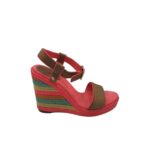 Sandale dama Tommy Hilfiger, 38, material textil, piele, roz