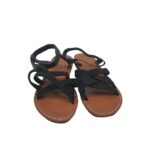 Sandale dama 39 imitatie de piele, material textil, negru - imagine 3