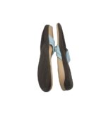 Saboti dama 37, material textil, albastru - imagine 4