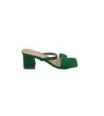 Saboti dama 36, imitatie de piele, verde