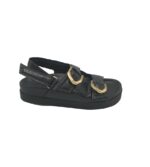 Sandale dama Stradivarius, 38, imitatie de piele, negru