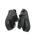 Sandale dama Stradivarius, 38, imitatie de piele, negru - imagine 4