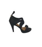 Sandale dama Selected, 36, material textil, negru