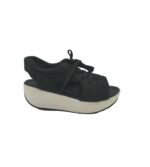 Sandale dama Fashion, 39, material textil, negru