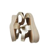 Sandale dama 39, imitatie de piele, auriu - imagine 4