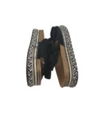 Saboti dama 37, material textil, negru - imagine 4