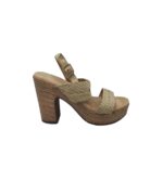 Sandale dama 40, material textil, bej