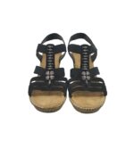 Sandale dama Rieker 40, material textil, negru - imagine 3