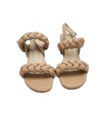 Sandale dama 40, imitatie de piele, bej - imagine 3