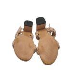 Sandale dama 40, imitatie de piele, bej - imagine 5
