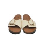 Saboti dama 42, imitatie de piele, crem - imagine 3