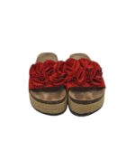 Saboti dama 37, material textil, rosu - imagine 3