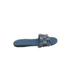 Saboți dama 39, material textil, albastru
