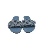 Saboți dama 39, material textil, albastru - imagine 3