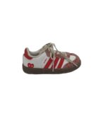 Adidasi copii Adidas, 32, piele intoarsa, piele, alb rosu
