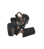 Sandale dama Primark, 39, material textil, negru - imagine 4