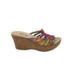 Saboti dama Finke, 41, imitatie de piele, material textil, multicolor