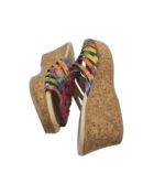 Saboti dama Finke, 41, imitatie de piele, material textil, multicolor - imagine 4