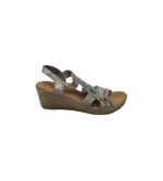 Sandale dama Rieker, 37, imitatie de piele, material textil, gri