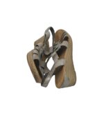 Sandale dama Rieker, 37, imitatie de piele, material textil, gri - imagine 4