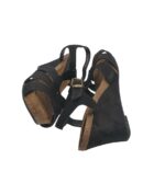 Sandale dama 39, material textil, negru - imagine 4
