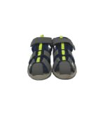 Sandale copii 28, imitatie de piele, material textil, gri - imagine 3