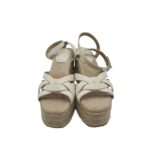 Sandale dama H&M, 38, imitatie de piele, alb - imagine 3