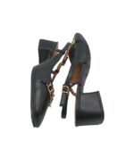 Sandale dama 38, imitatie de piele, negru - imagine 4