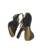 Sandale dama 40, imitatie de piele, negru - imagine 4