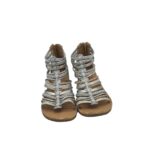 Sandale copii 33, imitatie de piele, gri - imagine 3