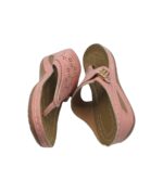 Saboti dama 40, imitatie de piele, roz - imagine 4