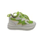 Adidasi dama 38, imitatie de piele, material textil, alb verde