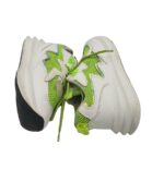 Adidasi dama 38, imitatie de piele, material textil, alb verde - imagine 4