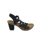 Saboti dama Rieker, 41, imitatie de piele, material textil, negru
