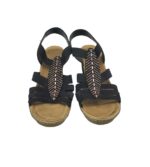 Saboti dama Rieker, 41, imitatie de piele, material textil, negru - imagine 3