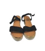 Sandale dama 38, material textil, negru - imagine 3