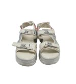 Sandale copii  38, imitatie de piele, material textil, alb - imagine 3