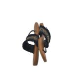 Saboti dama Graceland, 36, imitatie de piele, material textil, negru - imagine 4