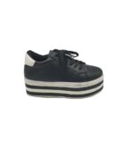 Adidasi dama Ideal Shoes, 38, imitatie de piele, negru