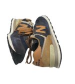 Adidasi barbati New Balance, 43, piele intoarsa, material textil, negru maro - imagine 4