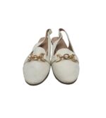 Balerini dama Peacocks, 38, imitatie de piele, alb - imagine 3
