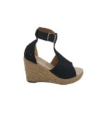 Sandale dama 37, material textil, negru