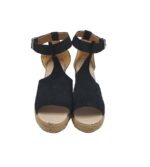 Sandale dama 37, material textil, negru - imagine 3
