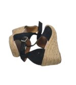 Sandale dama 37, material textil, negru - imagine 4