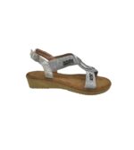 Sandale dama 38, material textil, gri
