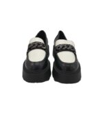 Mocasini dama Bershka, 38, imitatie de piele, negru alb - imagine 3