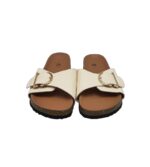 Saboti dama 39, imitatie de piele, alb - imagine 3